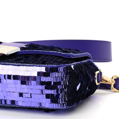 Fendi Sequin Paillettes Shiny Nappa Sex and the City Baguette Viola Purple Rain 6 of 10