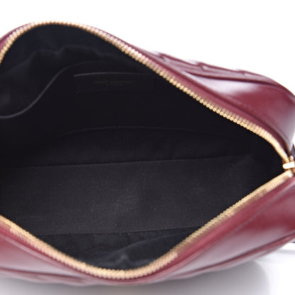 Saint Laurent Calfskin Matelasse Monogram Lou Camera Bag Dark Legion Red 5 of 12