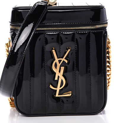 Saint Laurent Patent Matelasse Monogram Vicky Vanity Black 7 of 9