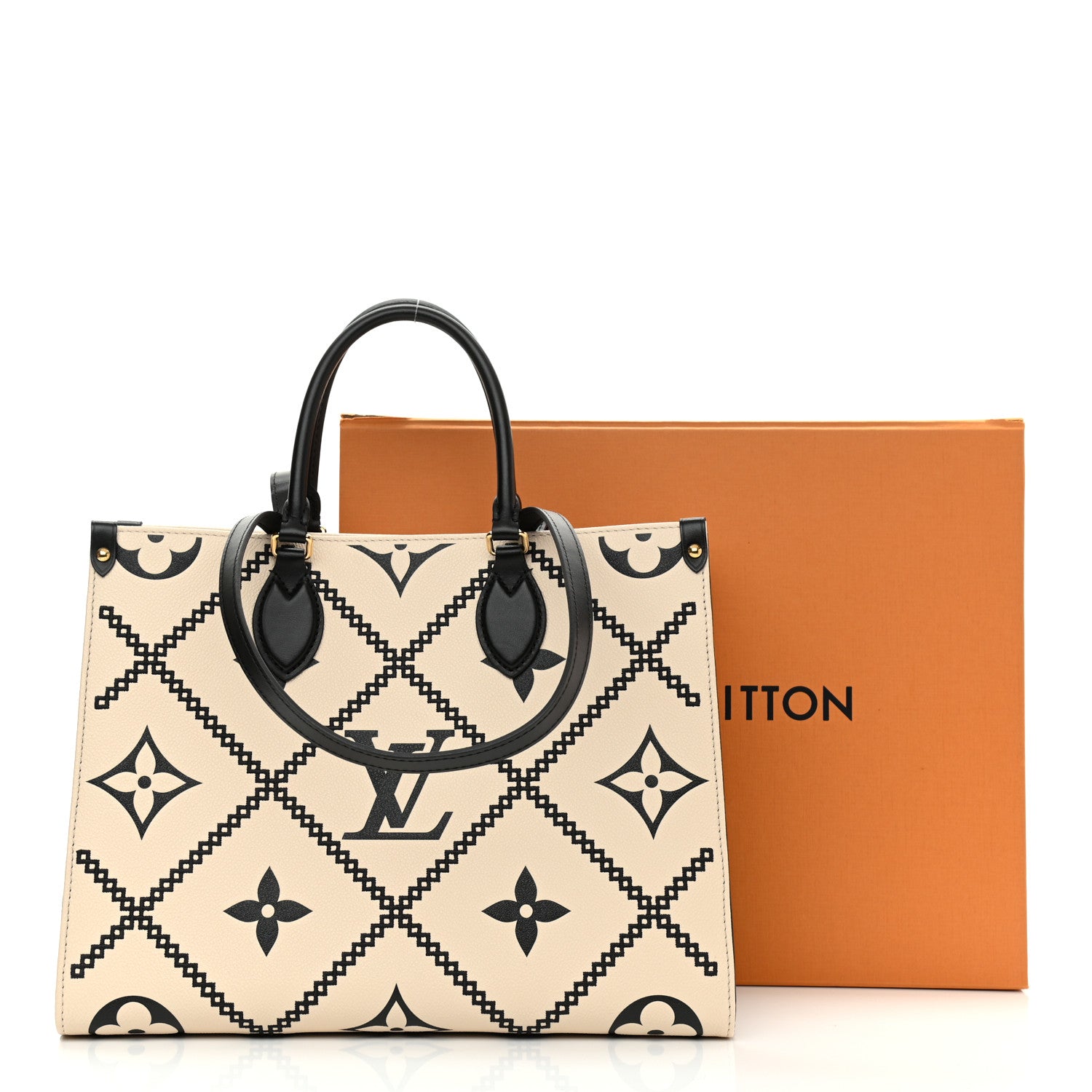 Louis Vuitton Empreinte Monogram Giant Broderies Onthego MM Cream Black 8 of 8