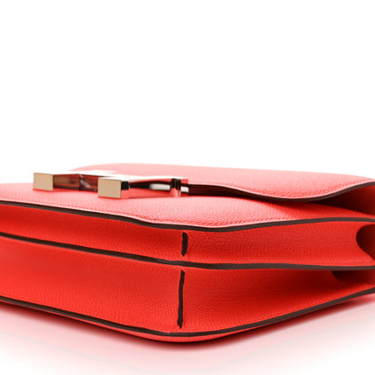 Hermes Epsom Enamel Constance 18 Rose Texas Rouge De Coeur 10 of 12