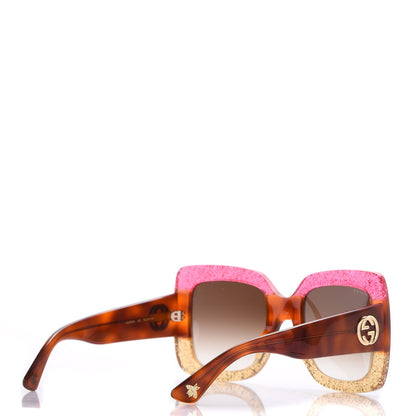 Gucci Square Frame GG0083S Sunglasses Glitter Pink Multi 4 of 10