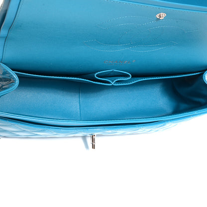 Chanel Patent Jumbo Double Flap Turquoise Blue 6 of 10