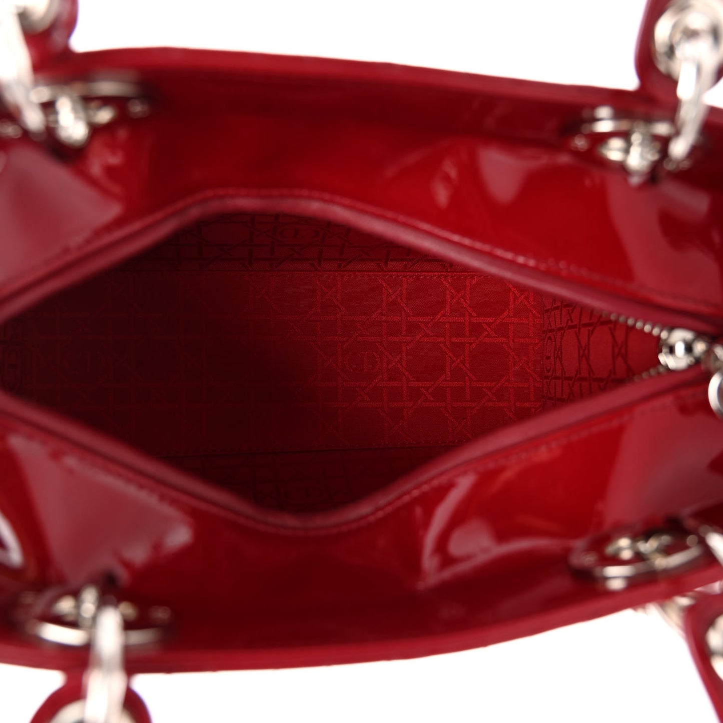Patent Cannage Medium Lady Dior Burgundy Red