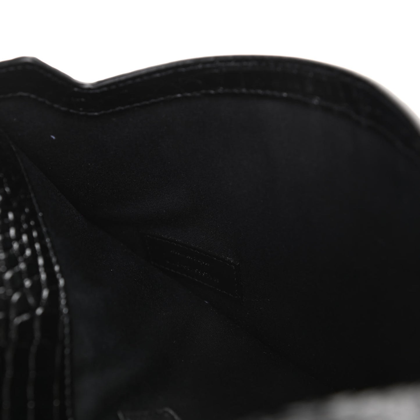 Calfskin Crocodile Embossed Uptown Monogram Clutch Black