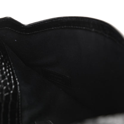 Saint Laurent Calfskin Crocodile Embossed Uptown Monogram Clutch Black 6 of 7