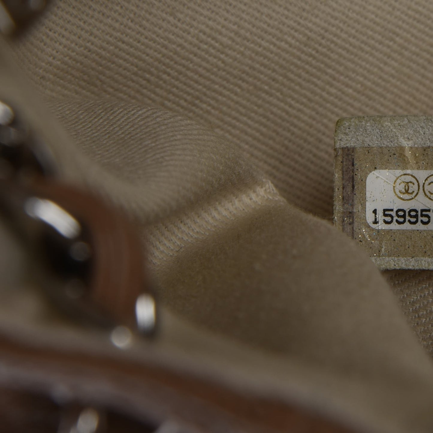 Caviar Half Moon Large Flap Dark Beige