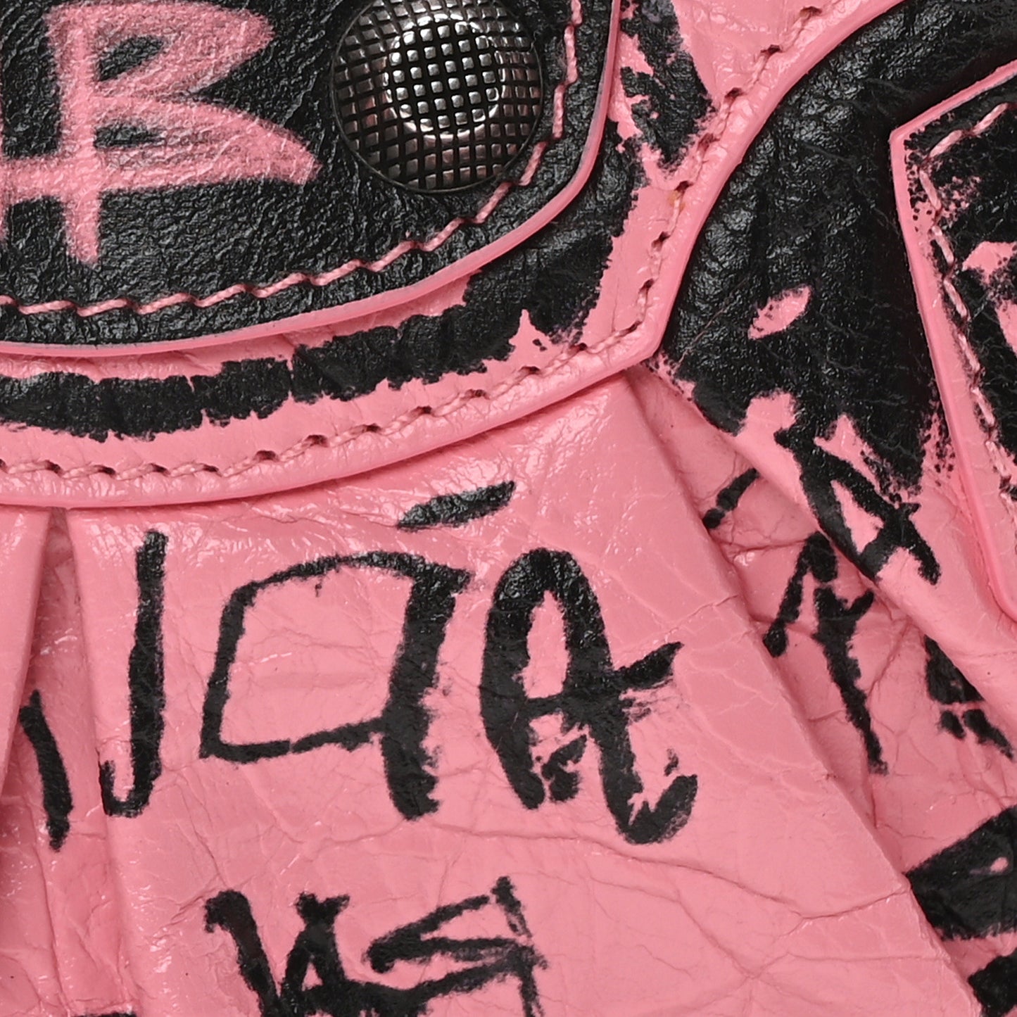 Agneau Arena Graffiti Le Cagole Shoulder Bag XS Sweet Pink