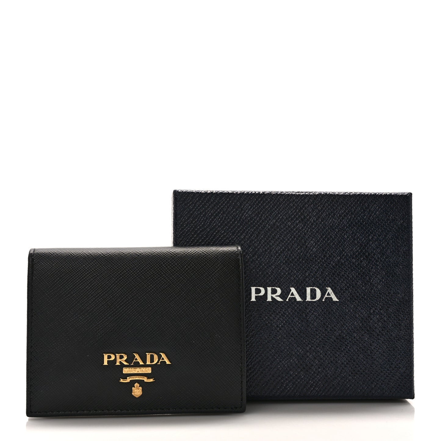 Saffiano Metal Bi-Fold Wallet Black