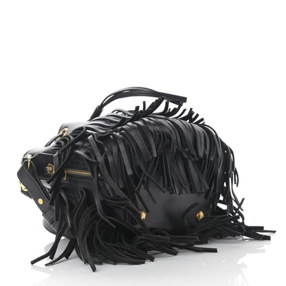 Saint Laurent Calfskin Small Emmanuelle Fringe Hobo Bag Black 3 of 12