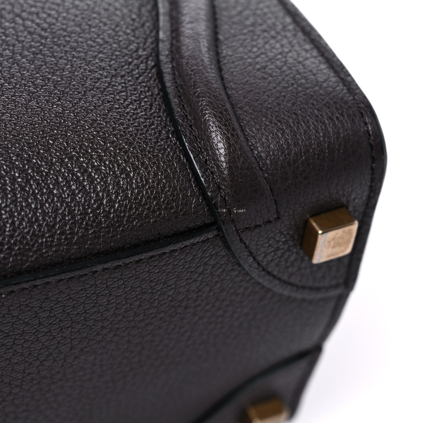 Drummed Calfskin Micro Luggage Brown