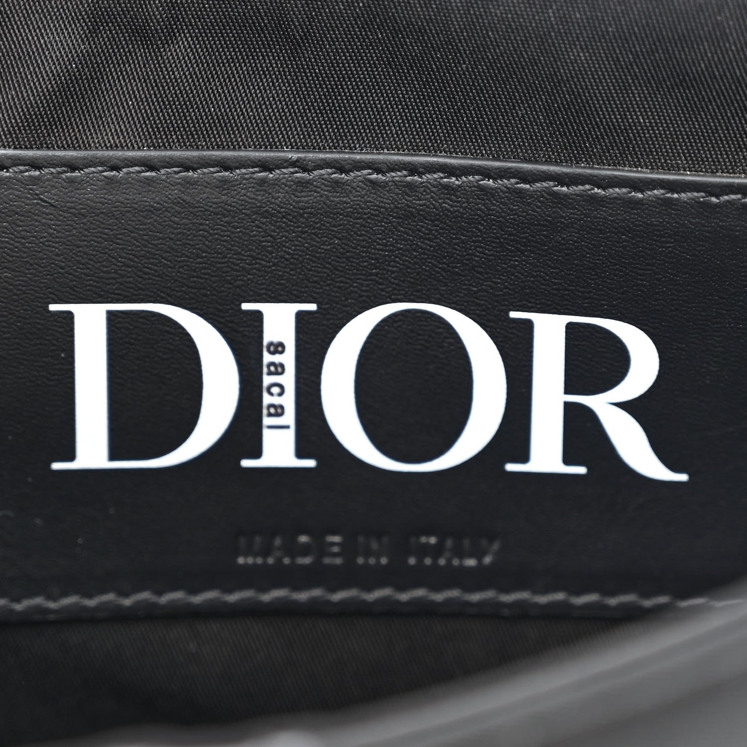 Christian Dior X SACAI Grained Calfskin Technical Fabric Mens Saddle Bag Black 6 of 10