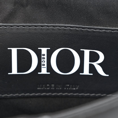 Christian Dior X SACAI Grained Calfskin Technical Fabric Mens Saddle Bag Black 6 of 10