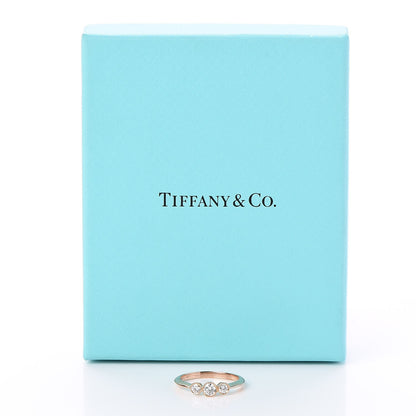 Tiffany 18K Rose Gold Diamond Three Stone Milgrain Ring 52 6 6 of 6