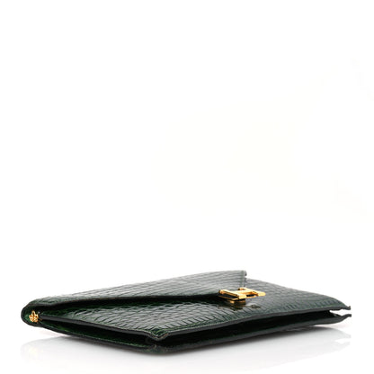 Hermes Shiny Porosus Crocodile Lydie Clutch Vert Fonce 4 of 18