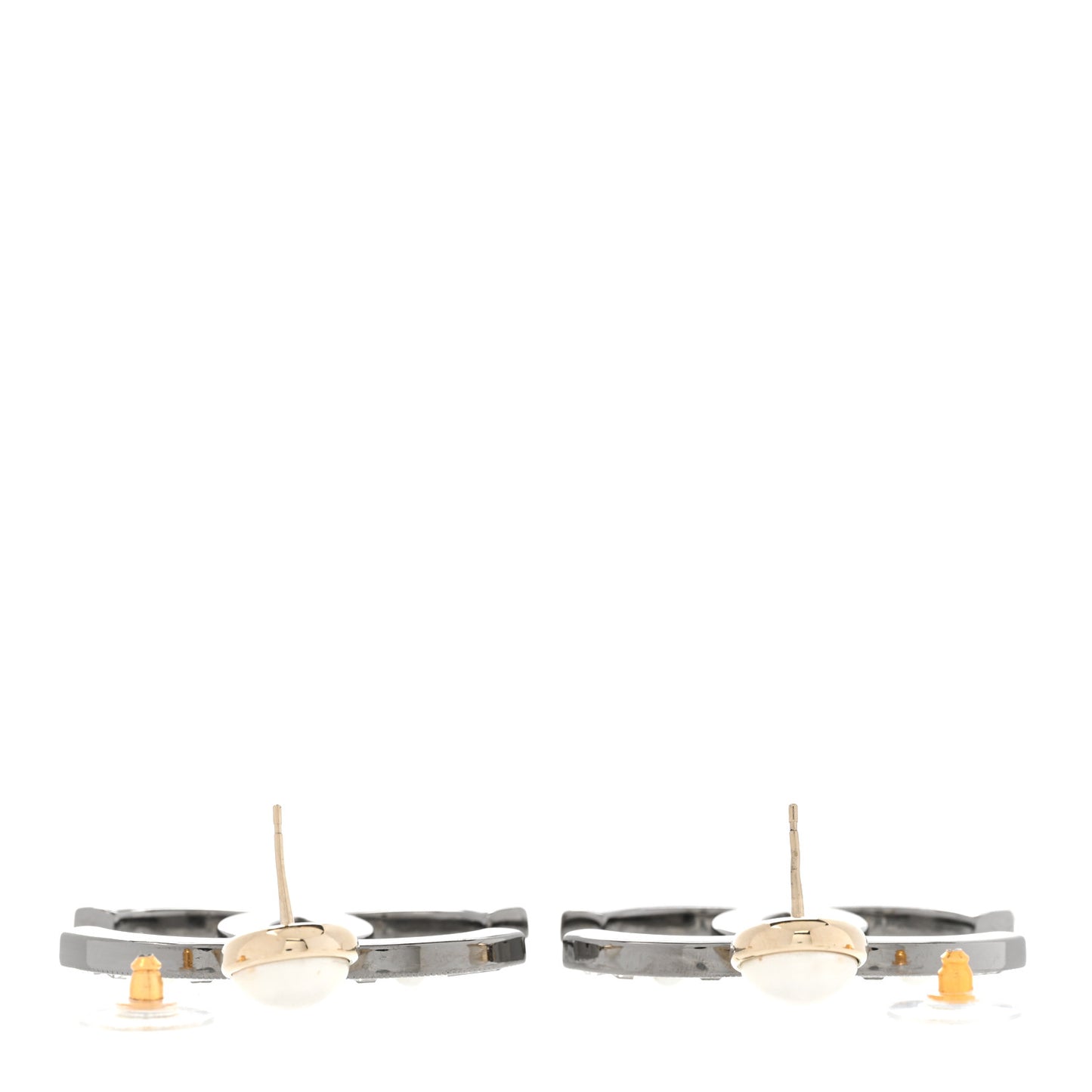 Crystal CC Drop Earrings Silver