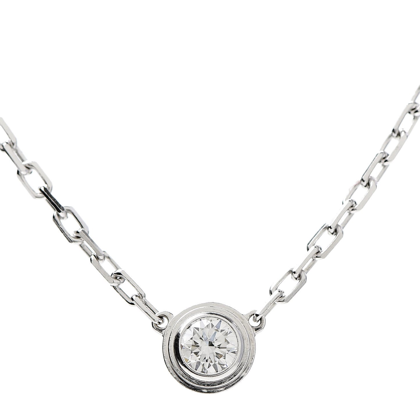 18K White Gold Diamond XS D'Amour Pendant Necklace