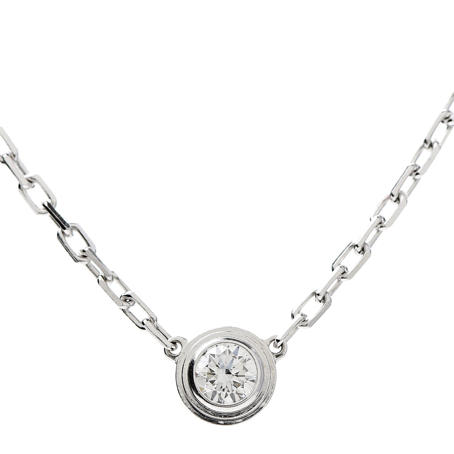Cartier 18K White Gold Diamond XS D'Amour Pendant Necklace 4 of 7