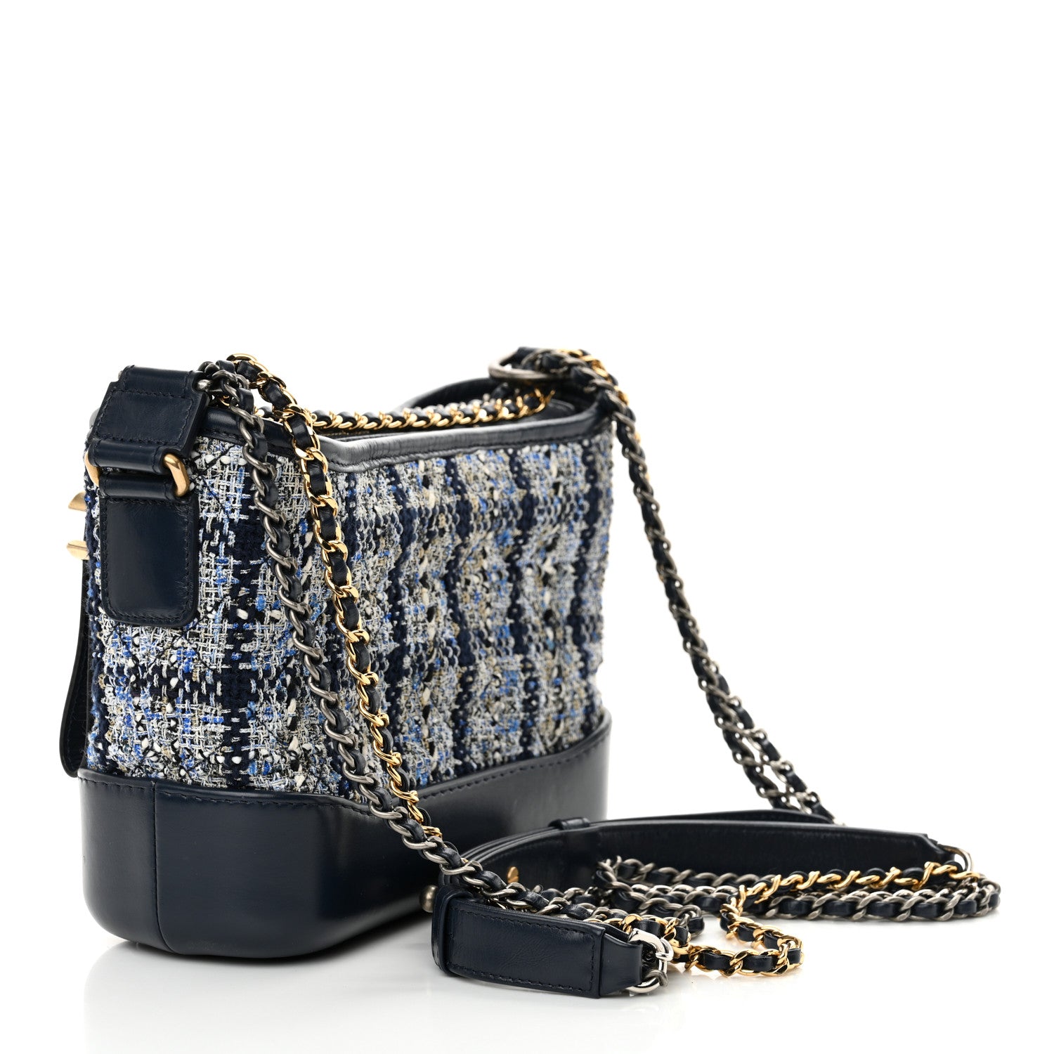 Chanel Tweed Calfskin Medium Gabrielle Hobo Blue Blue 2 of 11