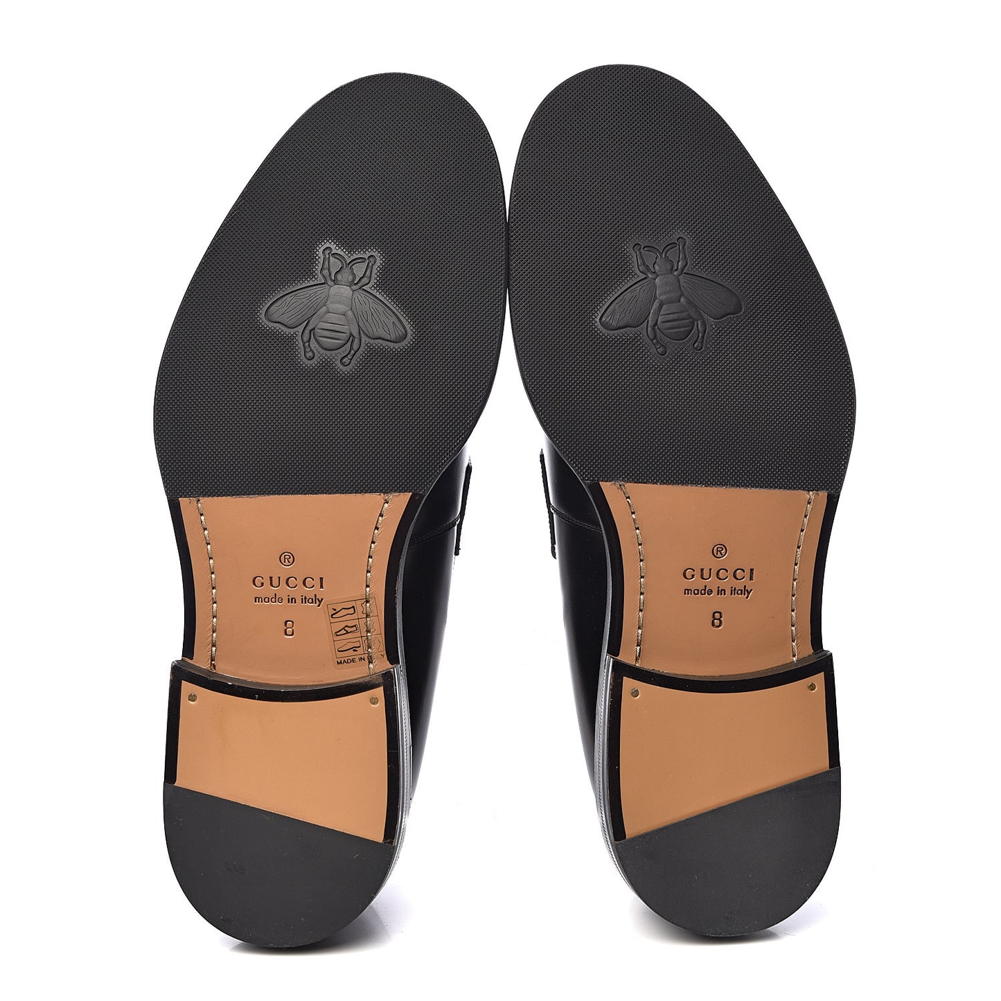 Calfskin Mens Web Sylvie Loafers 8 Black