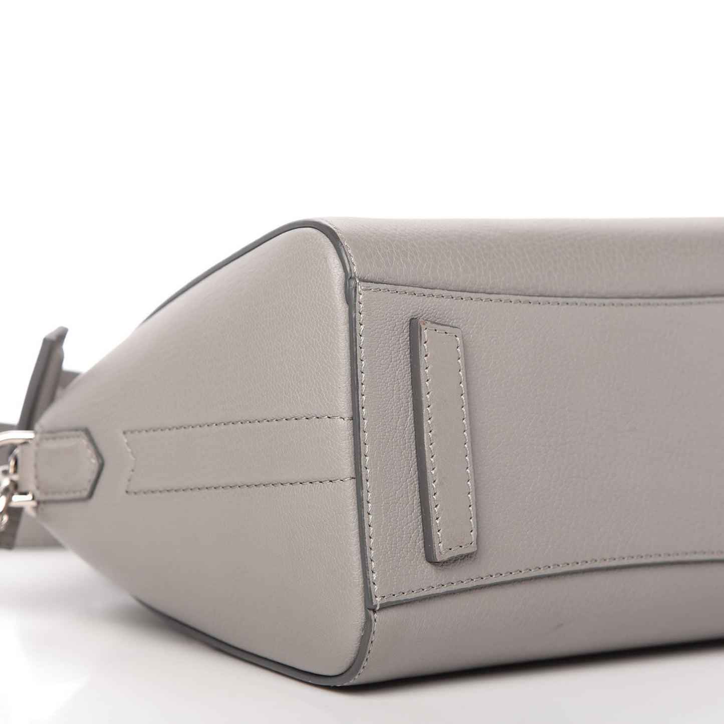 Sugar Goatskin Mini Antigona Pearl Grey