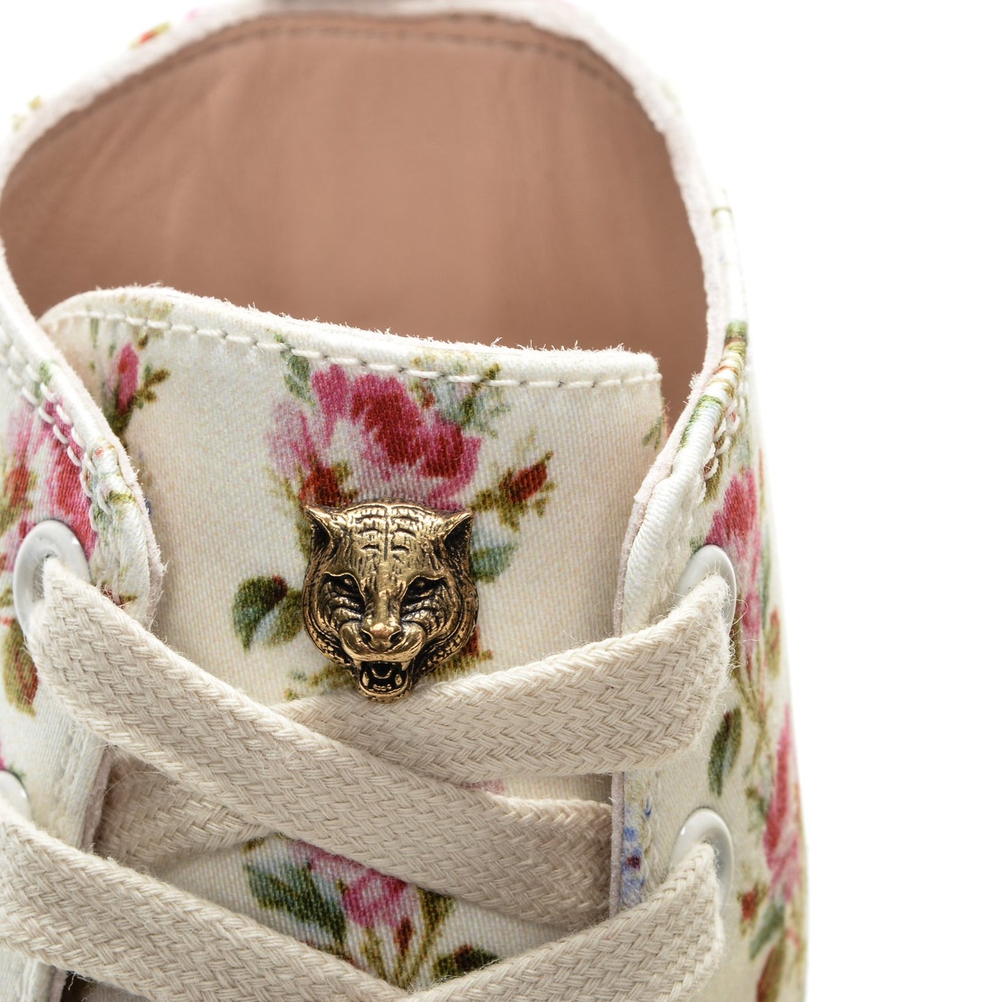 Canvas Romantic Print Major Blind For Love High Top Sneakers 35.5 in Ivory