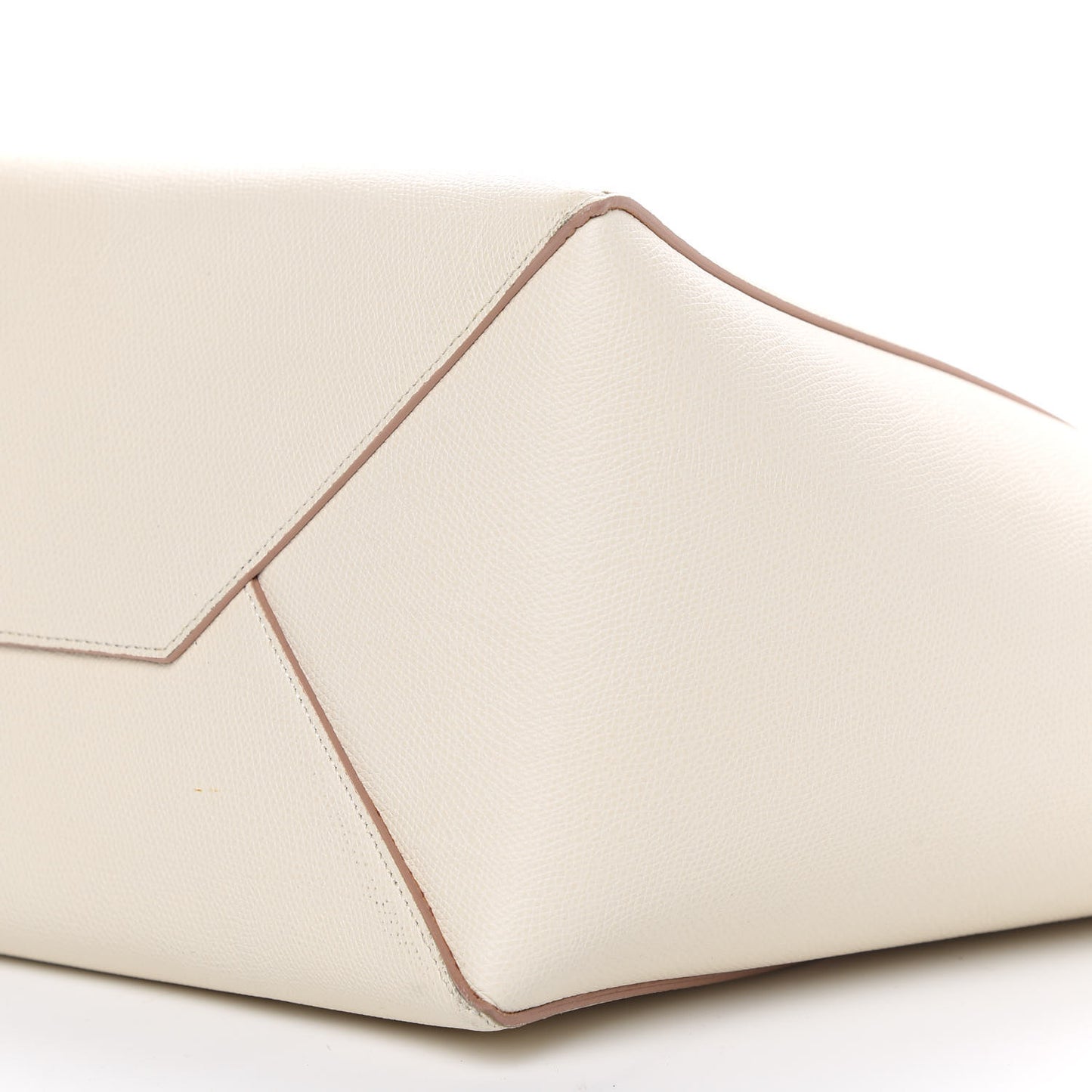 Grained Calfskin Medium Horizontal Cabas Phantom White