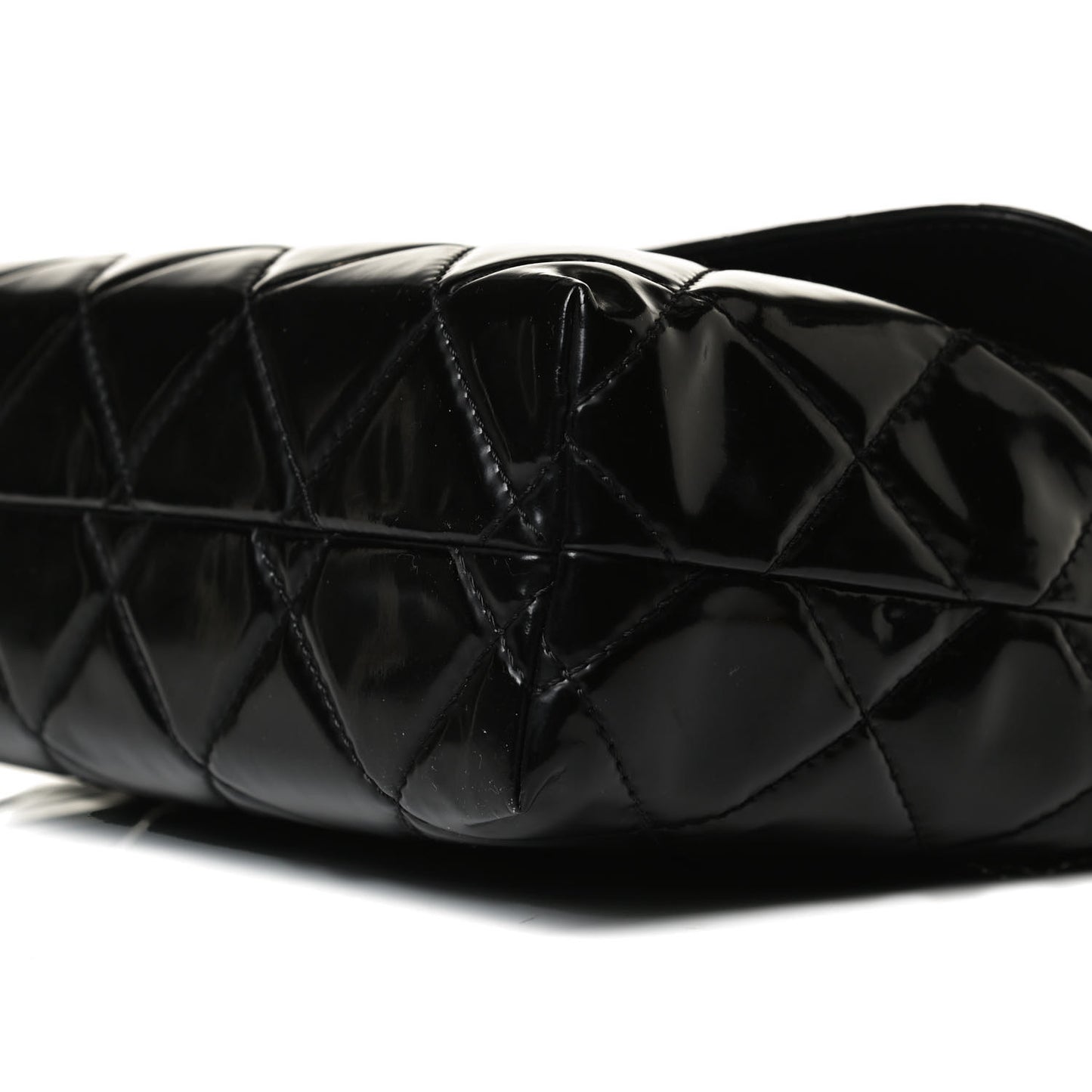 Vinyl Quilted In the Business Flap Bag Black