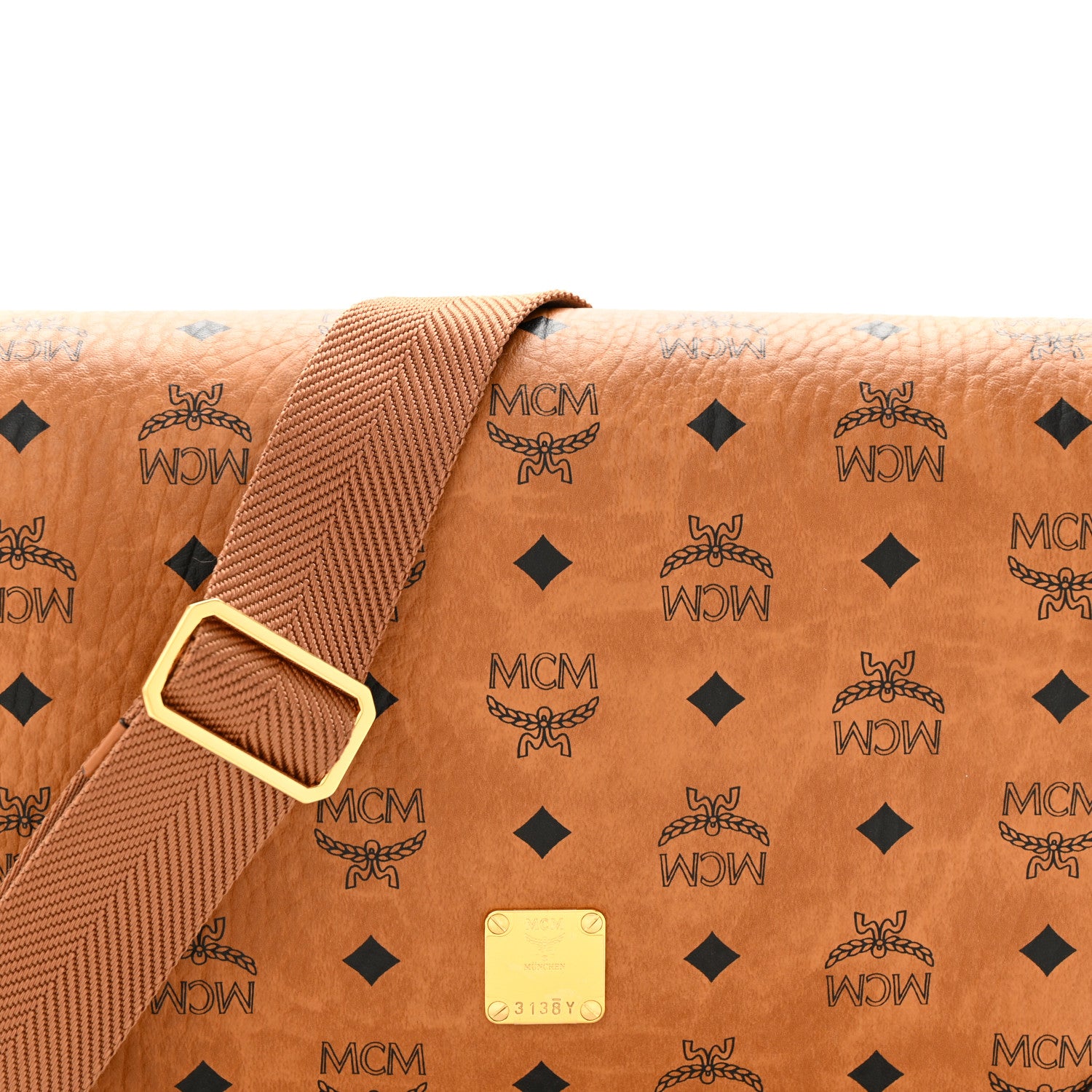 MCM Visetos Small Klassik Messenger Bag Cognac 7 of 9