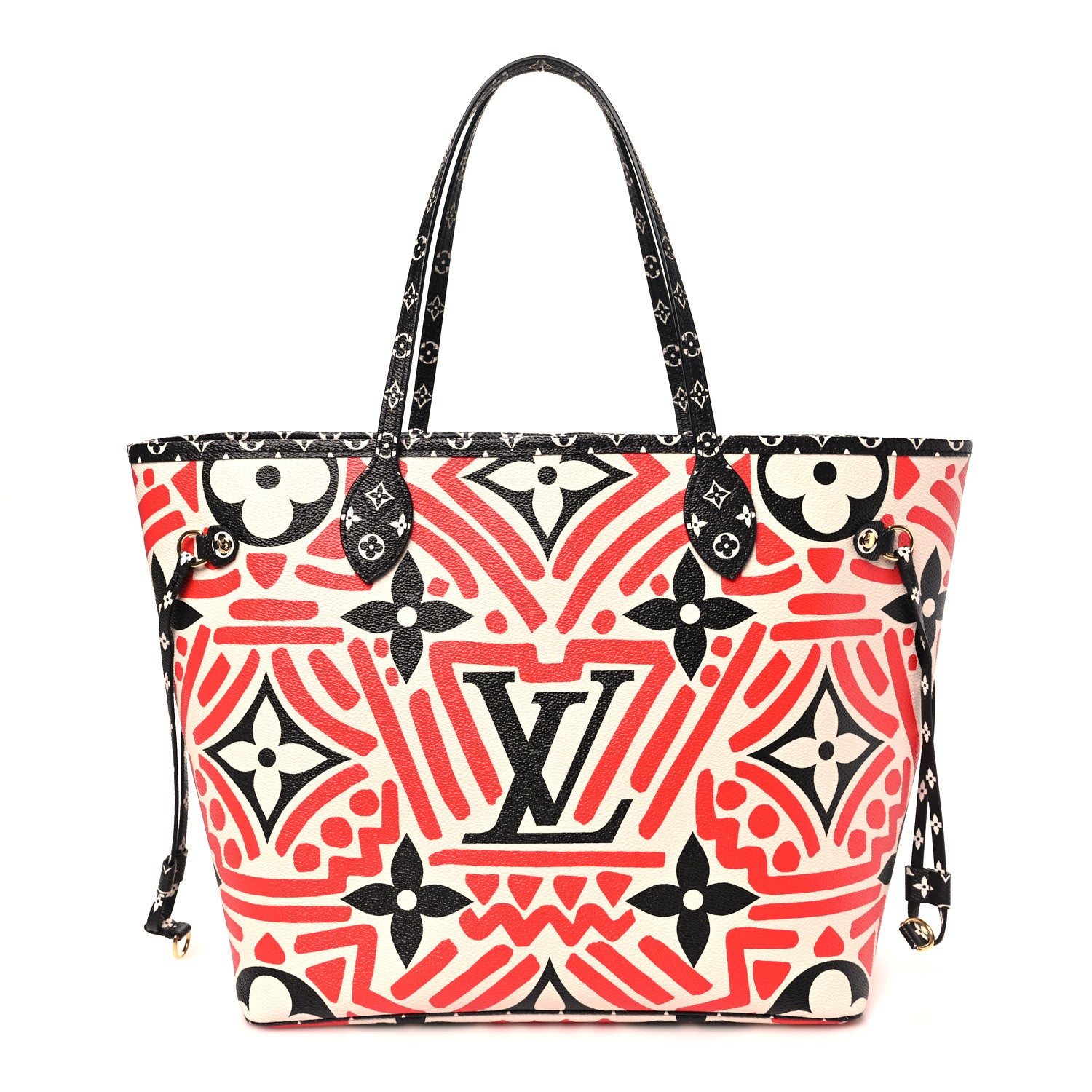 Louis Vuitton Monogram Giant Crafty Neverfull MM Creme Rouge Black 1 of 9