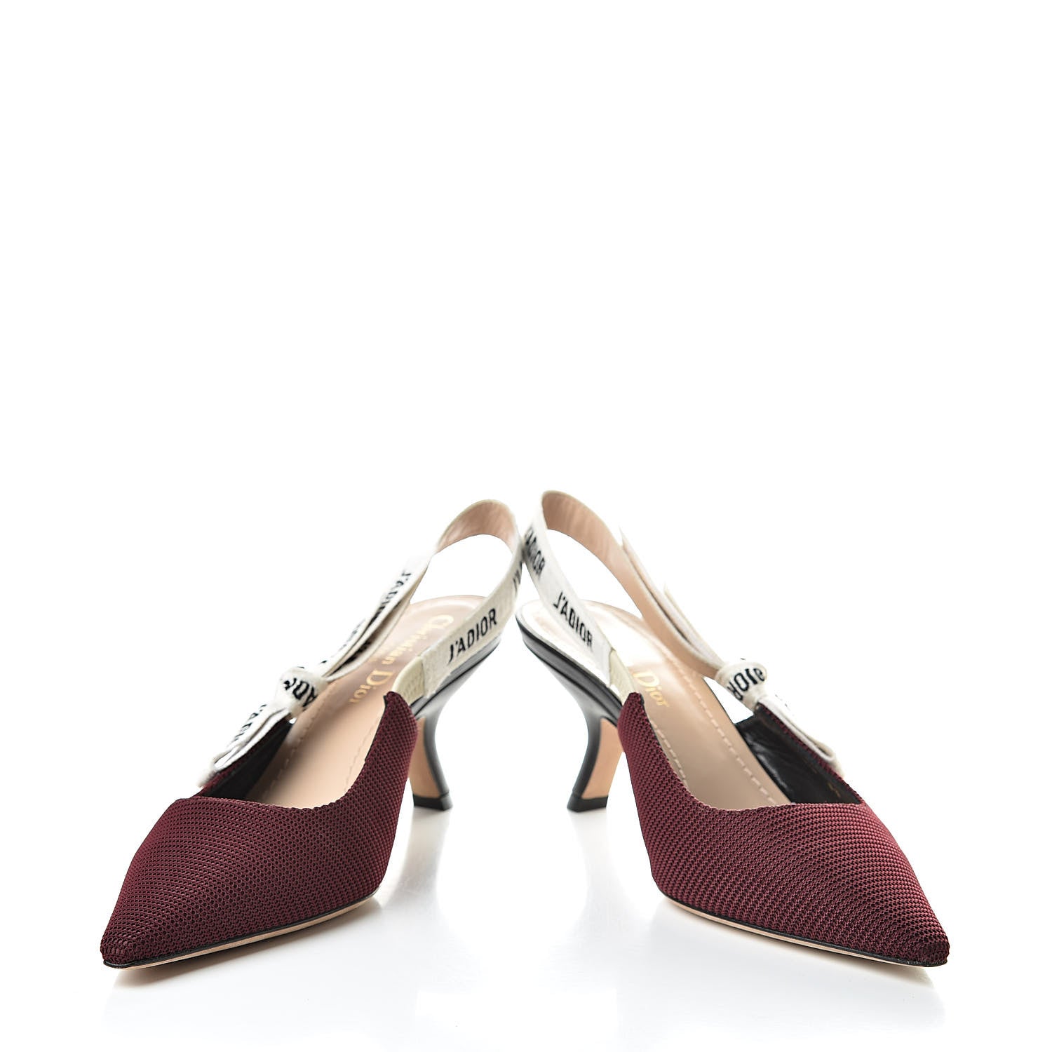 Christian Dior Technical Canvas Ribbon J Adior Slingback 65mm Pumps 37 Rouge Black 5 of 12