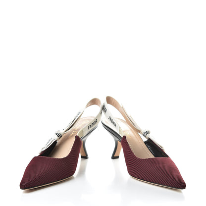 Christian Dior Technical Canvas Ribbon J Adior Slingback 65mm Pumps 37 Rouge Black 5 of 12