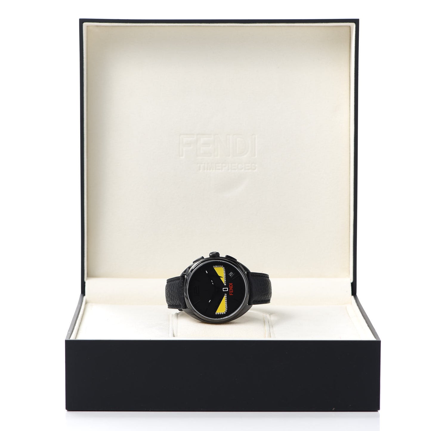 Stainless Steel Calfskin Diamond 40mm Momento Bugs Quartz Watch Black