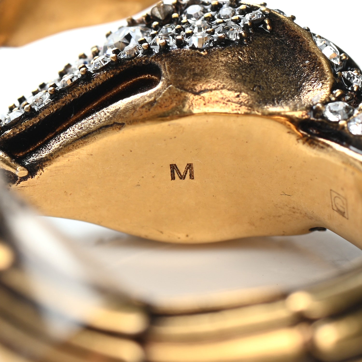 Gucci Metal Crystal Snake Ring M White GoldGUCCI Crystals Snake Ring M 6 of 6