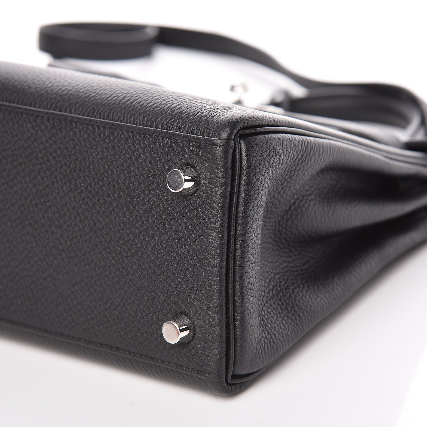 Hermes Togo Horseshoe Kelly Retourne 25 Black Magnolia 38 of 41