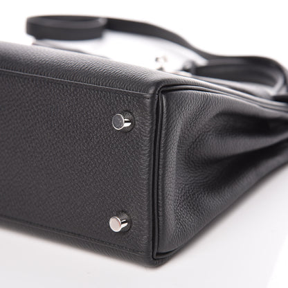 Hermes Togo Horseshoe Kelly Retourne 25 Black Magnolia 38 of 41