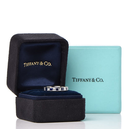 Tiffany Platinum Diamond Sapphire Eternity Band Ring 4 of 4