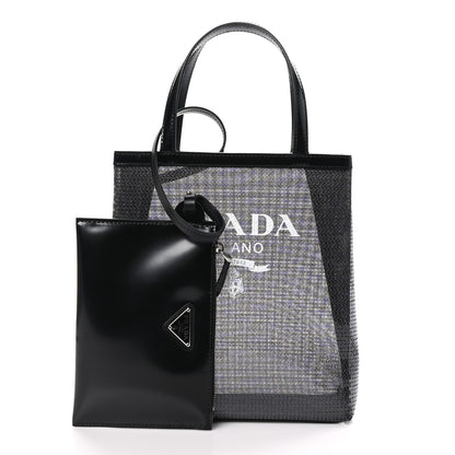 Prada Sequin Rete Paillettes Small Tote Bag Black 4 of 11