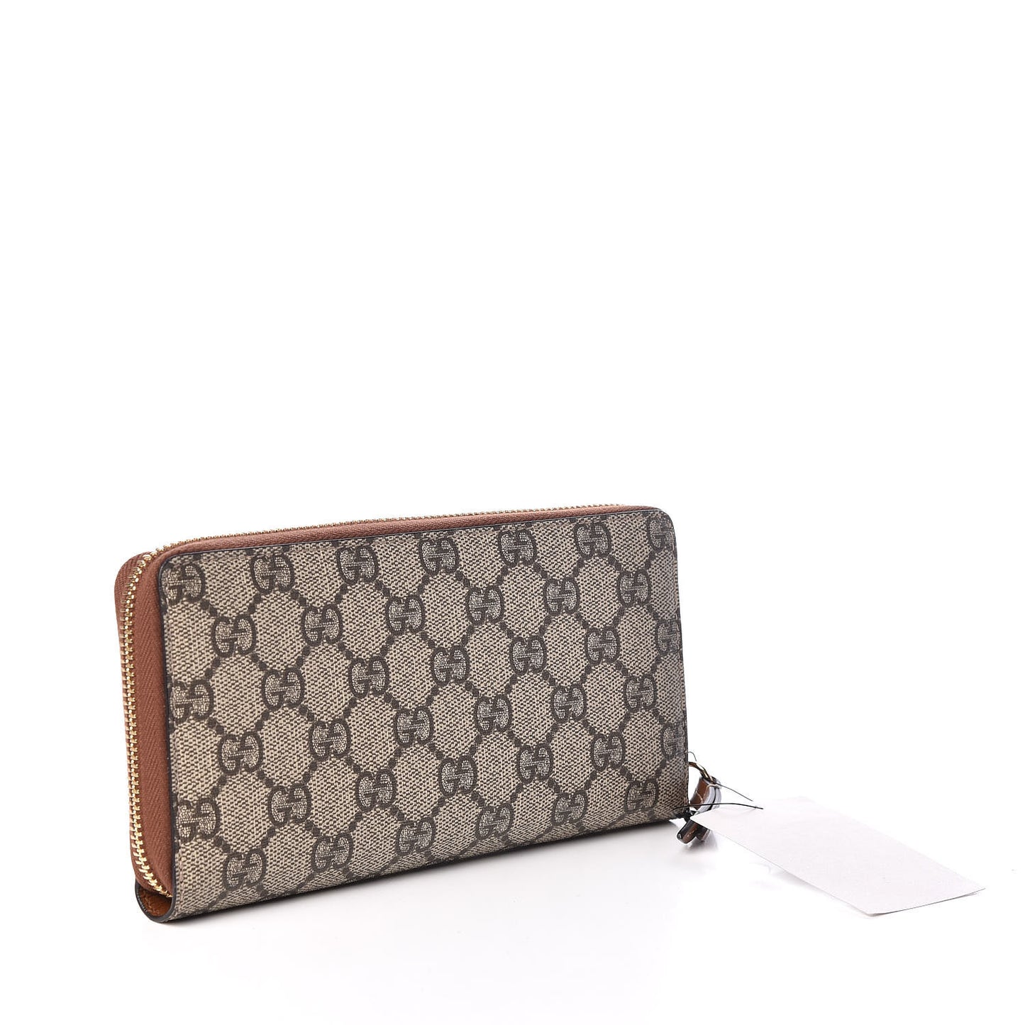 GG Supreme Monogram Rose Embroidered Zip Around Wallet