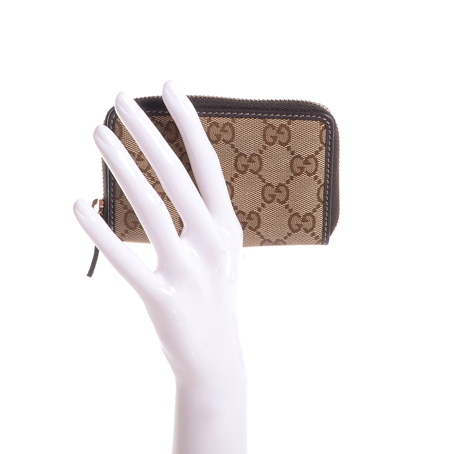 Monogram Zip Around Card Case Brown