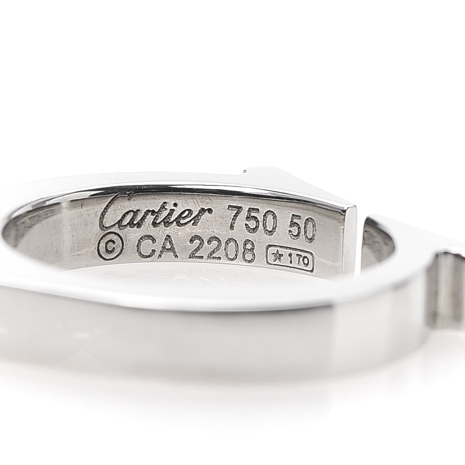 Cartier 18K White Gold Flat C Ring 50 5.25 4 of 4