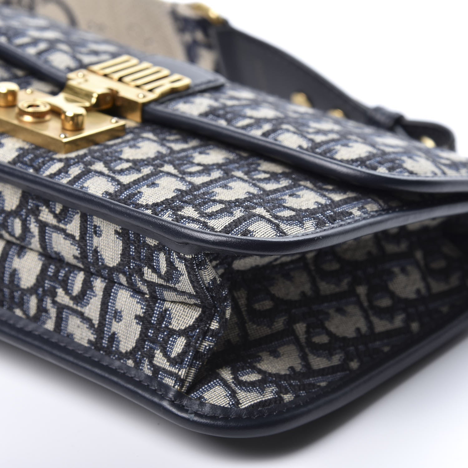 Christian Dior Oblique Small DiorAddict Flap Bag Navy Blue 6 of 9