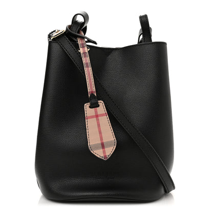 Burberry London Grainy Calfskin Small Lorne Bucket Crossbody Black 1 of 10