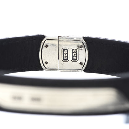 David Yurman Sterling Silver Leather Mens Cable ID Bracelet Black 4 of 4