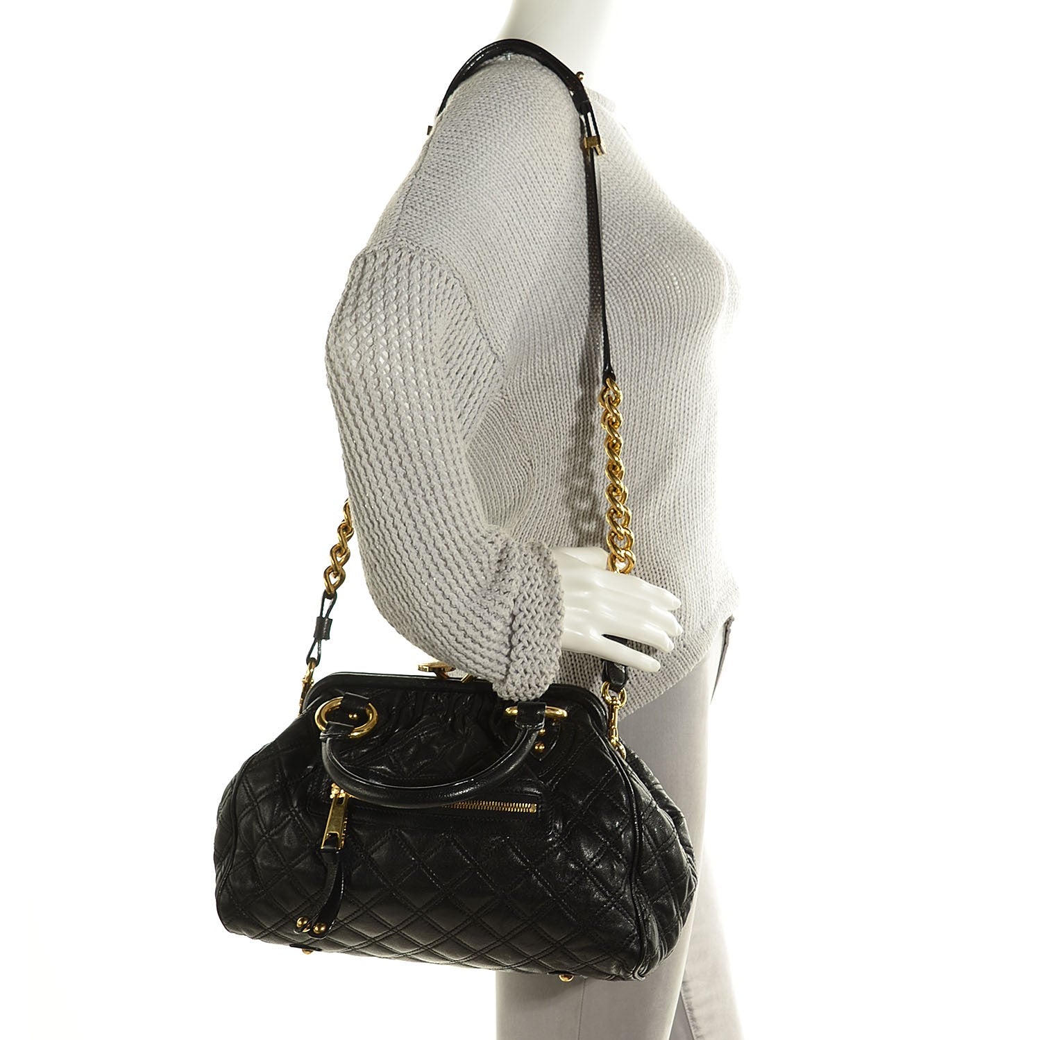 Marc Jacobs Calfskin Quilted Stam Black 2 of 11