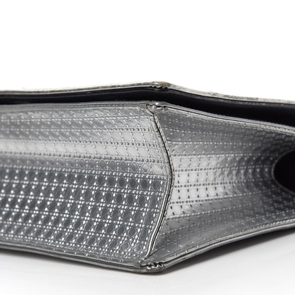 Christian Dior Metallic Patent Micro-Cannage Medium Diorama Flap Bag Silver 7 of 11