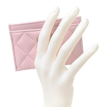Chanel Caviar Quilted Crystal Card Holder Pink 2 of 11