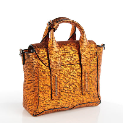 3.1 Phillip Lim 3.1 Metallic Textured Calfskin Mini Pashli Satchel Copper 3 of 8