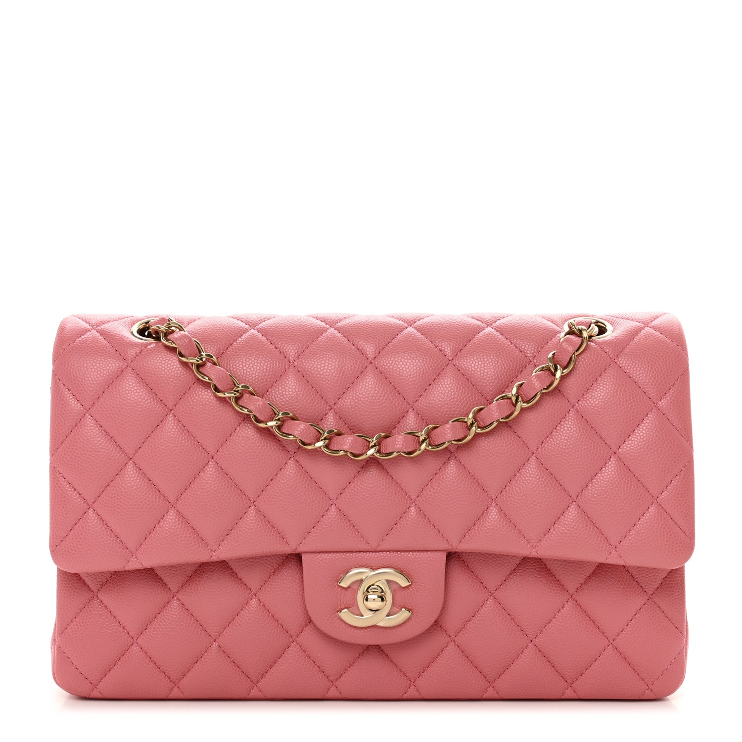 Chanel Caviar Quilted Medium Double Flap Pink 1 of 8