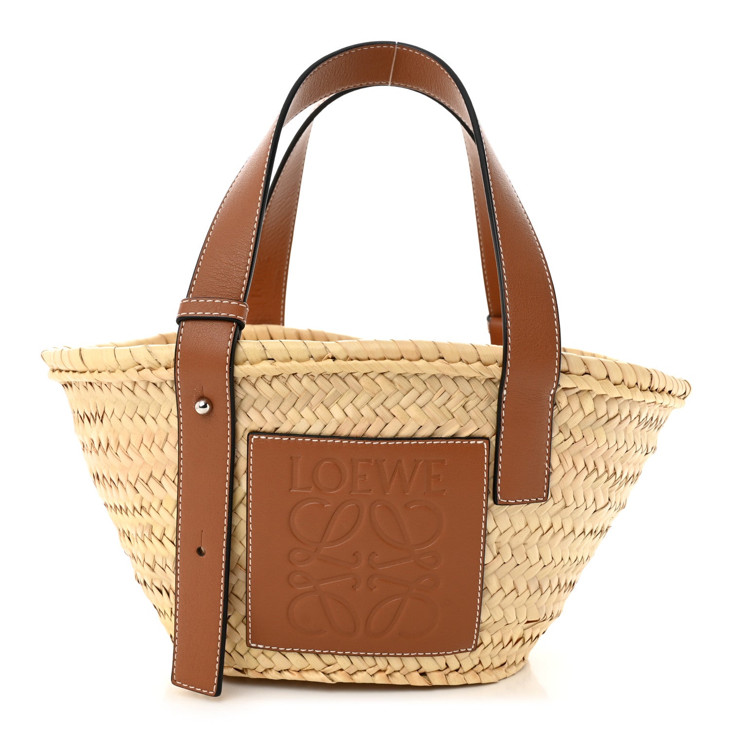 Loewe Raffia Small Basket Tote Bag Natural Tan 1 of 9